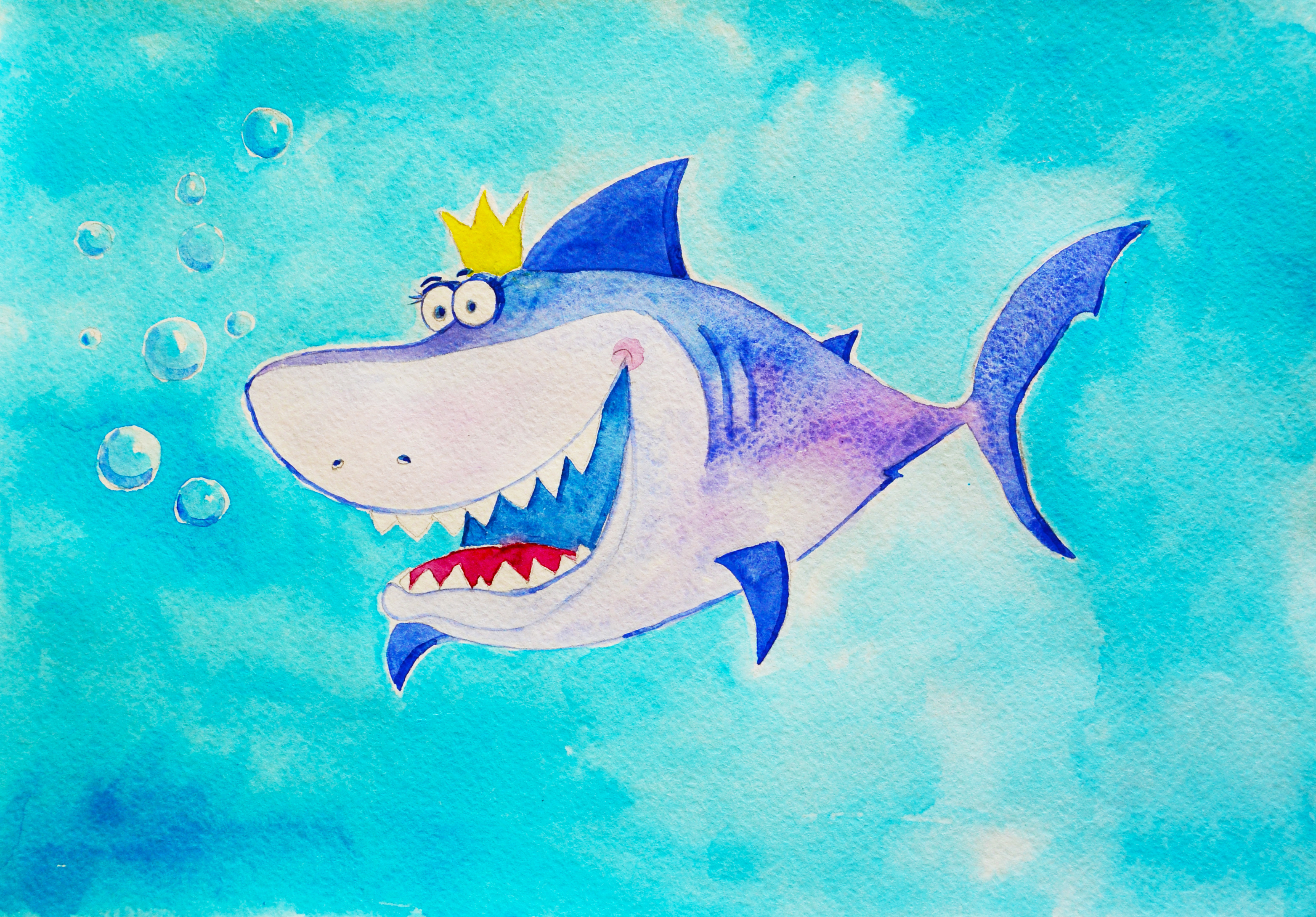 Милая Акула, картина с акулой в детскую комнату